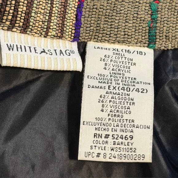 VINTAGE multicolor tapestry jacket blazer long sleeve button front earthy hippie - Picture 10 of 12